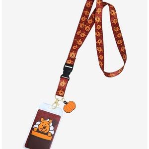 NWT Loungefly Disney Winnie the Pooh Pumpkin Spice Latte Lanyard.